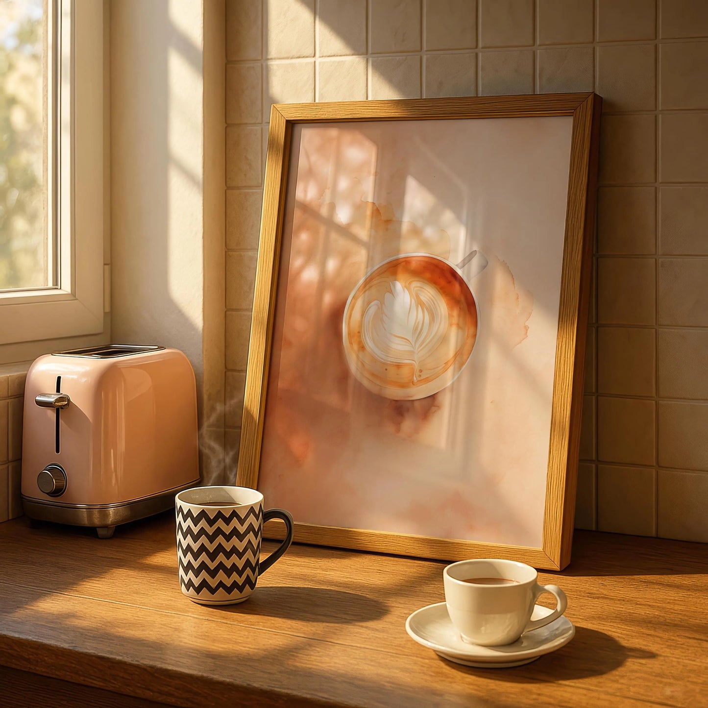 Latte Art Coffee Canvas – Scandinavian Minimalist Coffee Wall Art