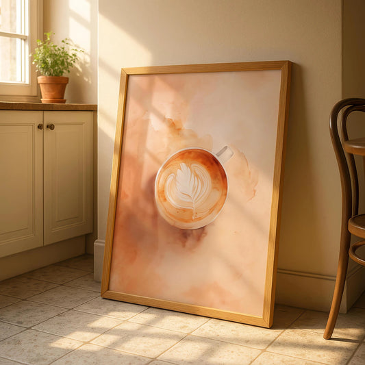 Latte Art Coffee Canvas – Scandinavian Minimalist Coffee Wall Art