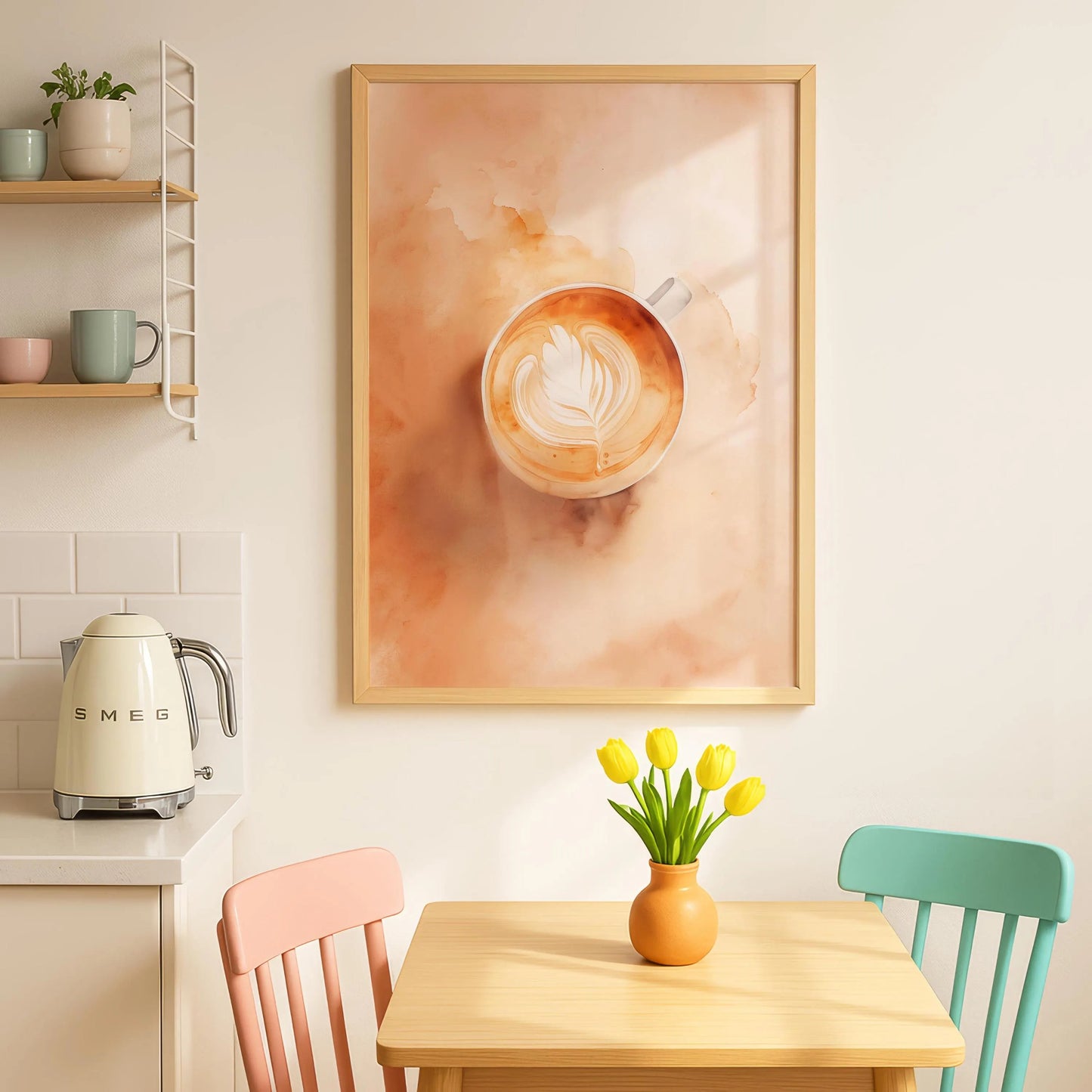 Latte Art Coffee Canvas – Scandinavian Minimalist Coffee Wall Art